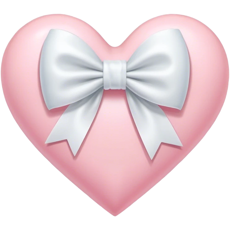 Pastel pink heart with white bow emoji