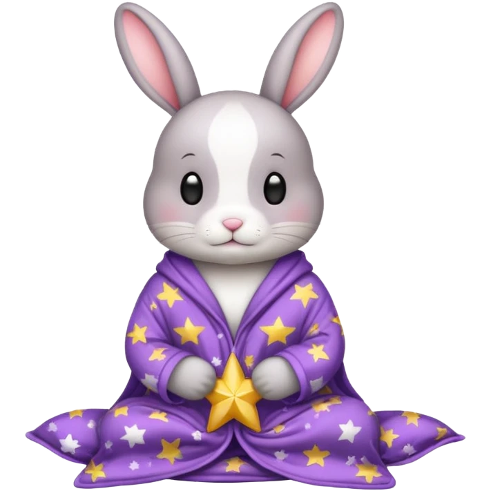 bunny with star pajamas and blanket emoji