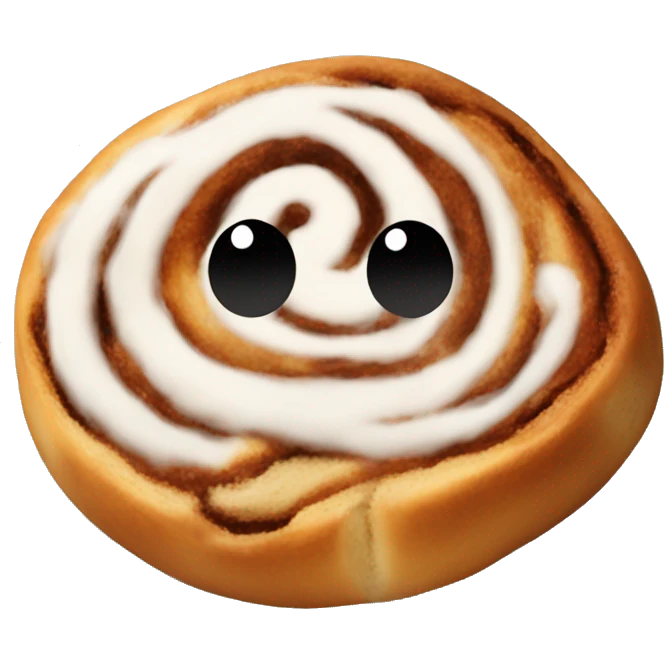 Cinnamon roll on a plate emoji