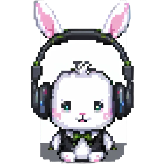 headphones with bunny ears, gaming accessories emoji