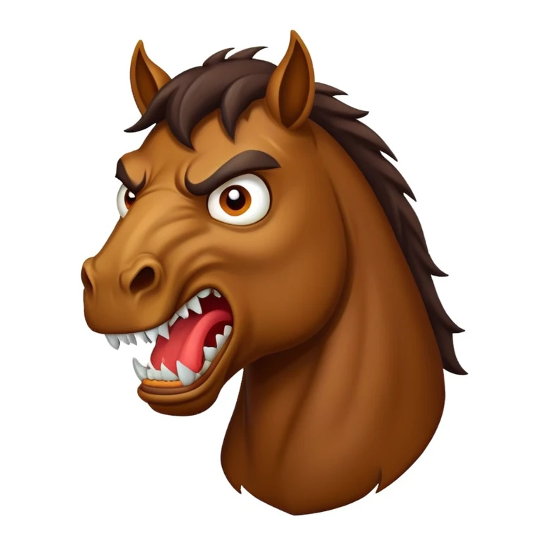 cavallo pazzo rabbioso emoji