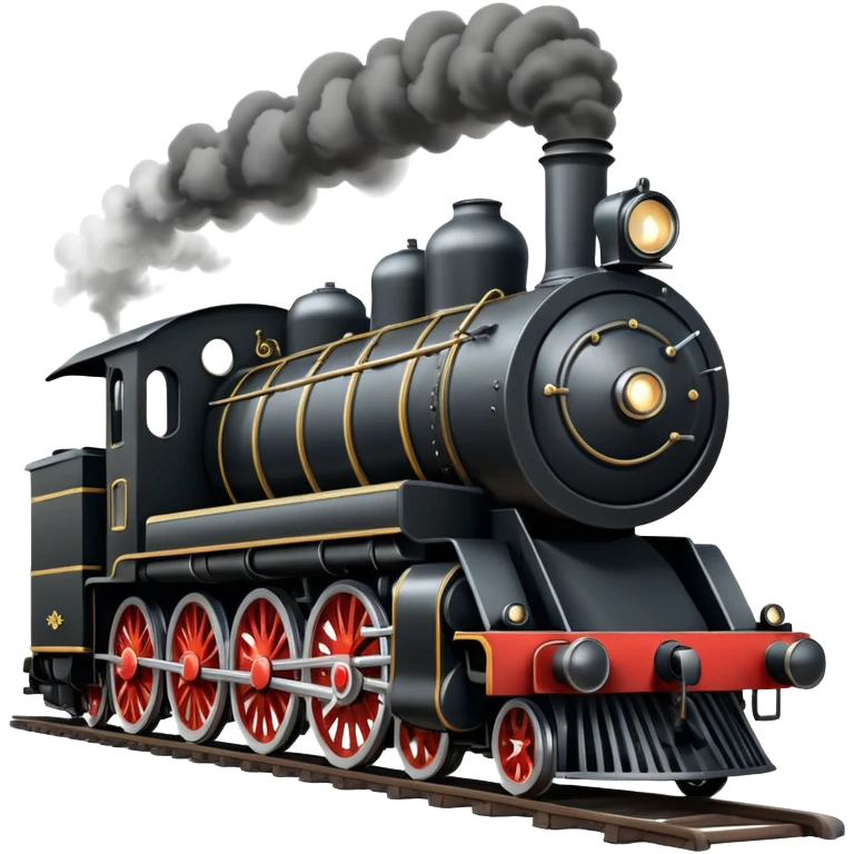 straight on view of an old-fashion steam train coming down the tracks emoji
