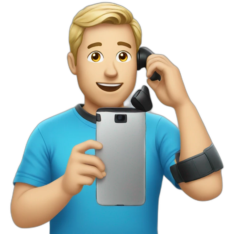 Supporter of OM at the phone emoji