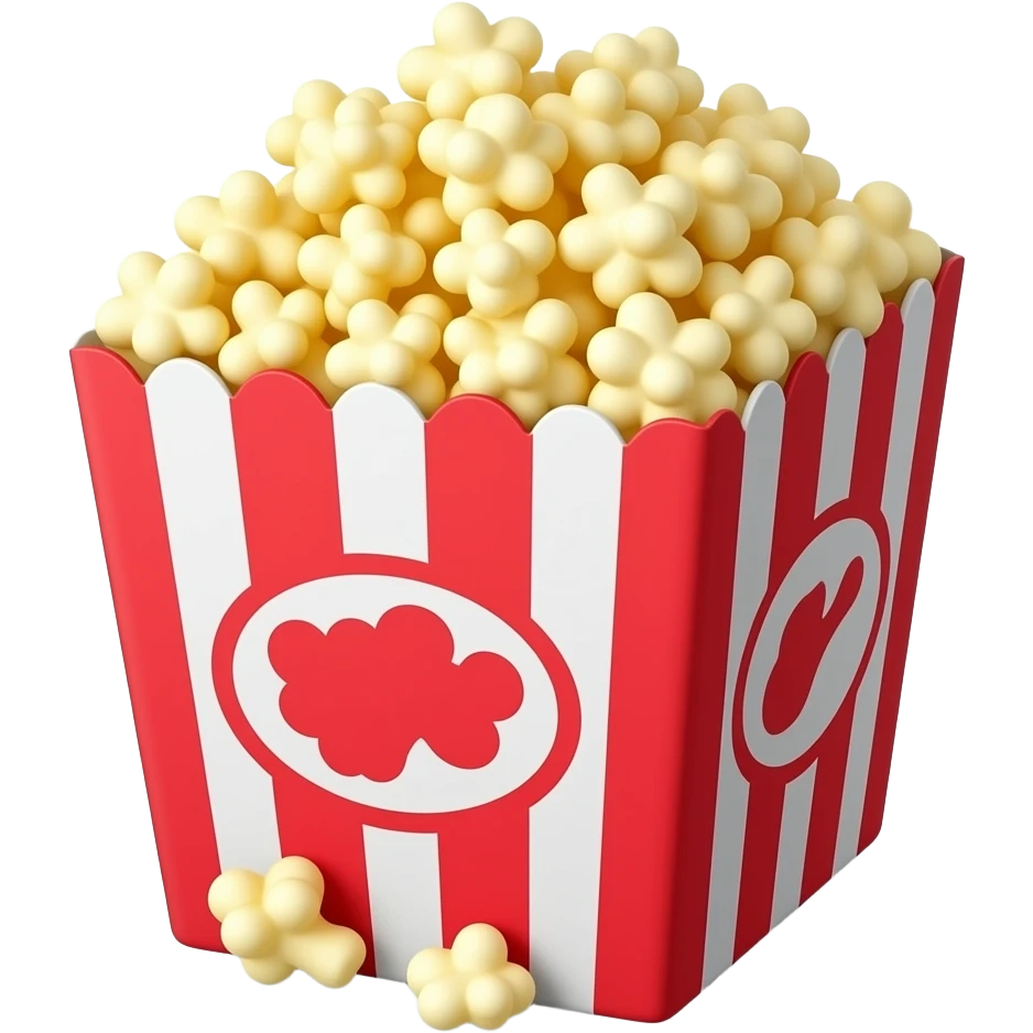 pop corn in vibrant red color box emoji
