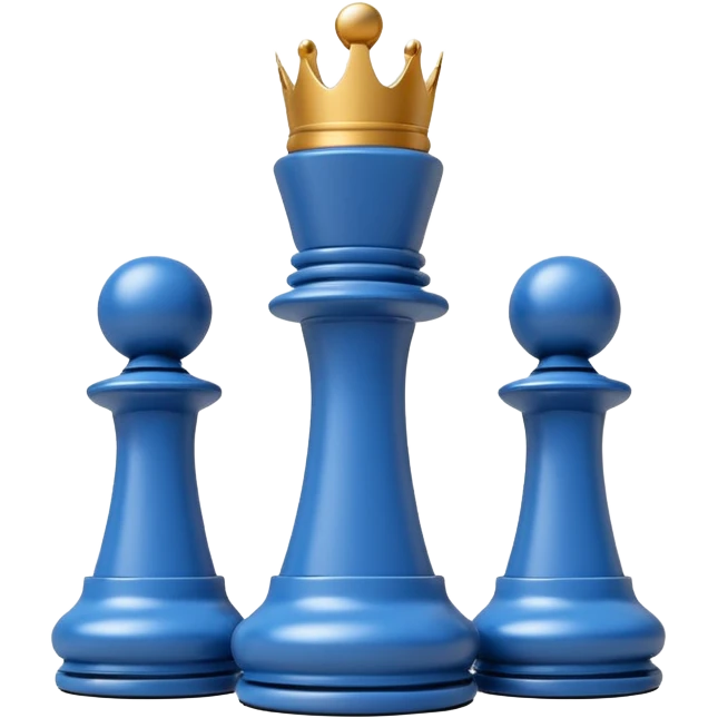 white plastic chess pieces, king, white emoji