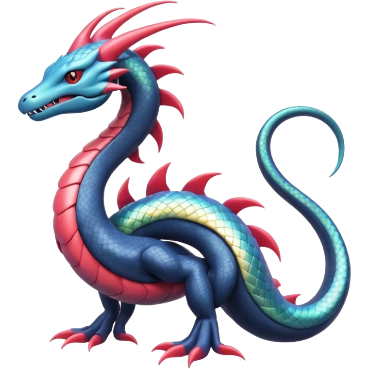 Salandit-Milotic-Hydreigon-Fakémon-hybrid-creature (full body)  emoji