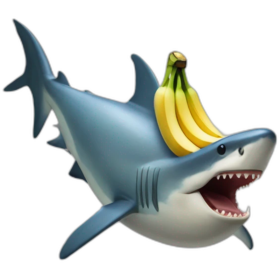 Requin mange banane emoji