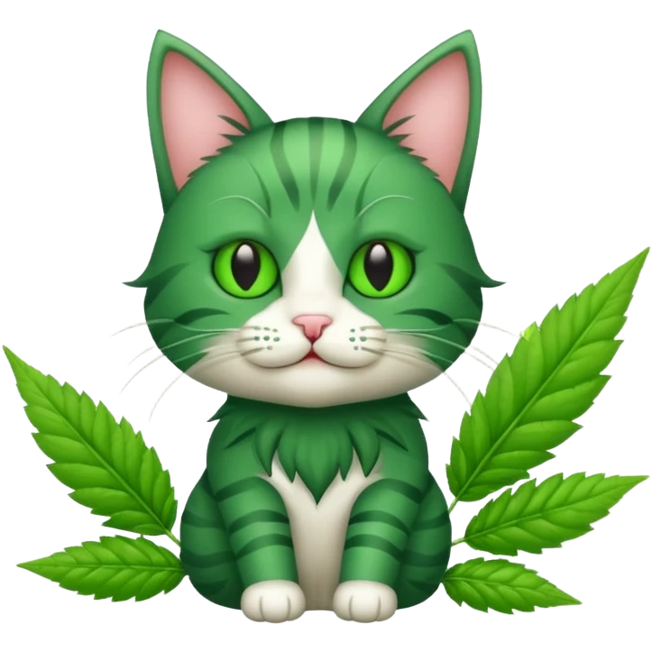 Cat with weed emoji