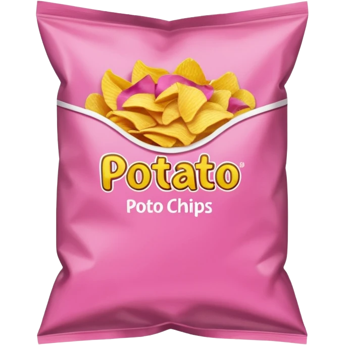 Pink bag of potato chips emoji