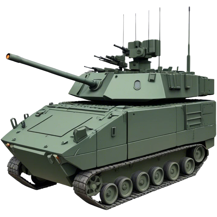 Stryker M1126 (2020) – Cinematic-realistic Stryker M1126 armored personnel carrier, its dark grey-green hull speeding down a war-torn street. The eight large tyres grip the cracked pavement as infantry hunker inside, the turret-mounted .50 cal machine gun scanning rooftops for threats under the eerie glow of distant fires. emoji