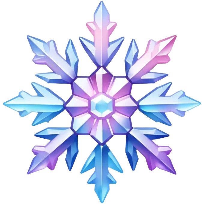 Gradient iridescent Pastel Pink violet blue white crystal gemstone snowflake  emoji