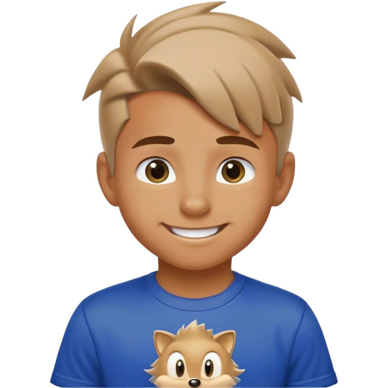 smiling boy in sonic shirt emoji