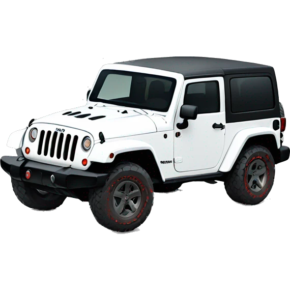 White Jeep Wrangler Rubicon with red accents  emoji
