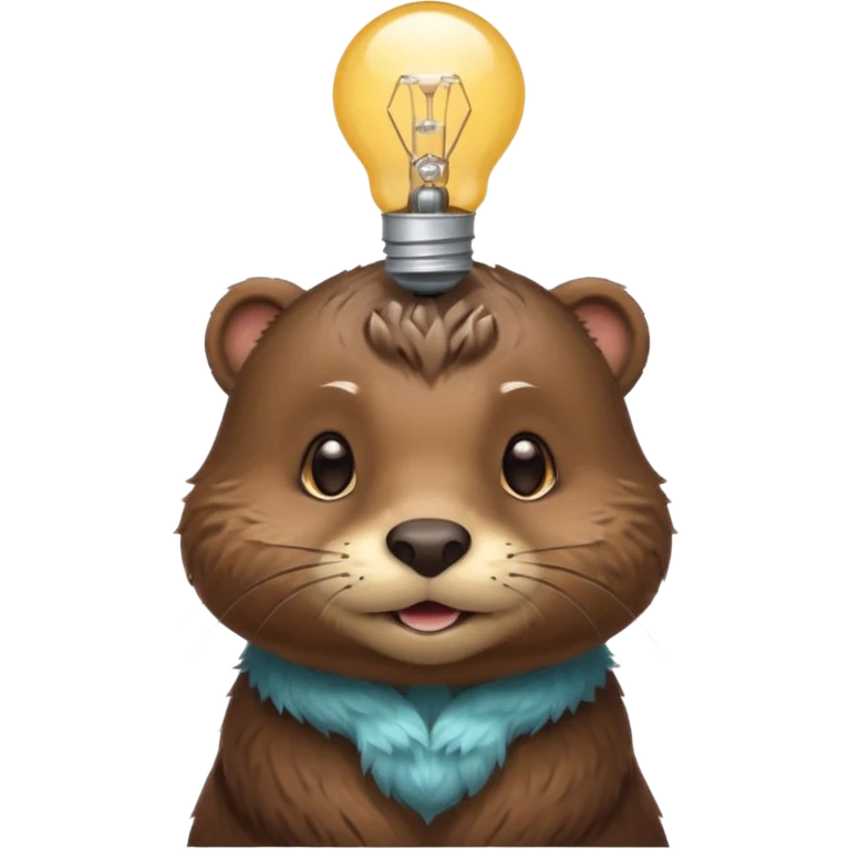 otter with lightbulb on the head emoji