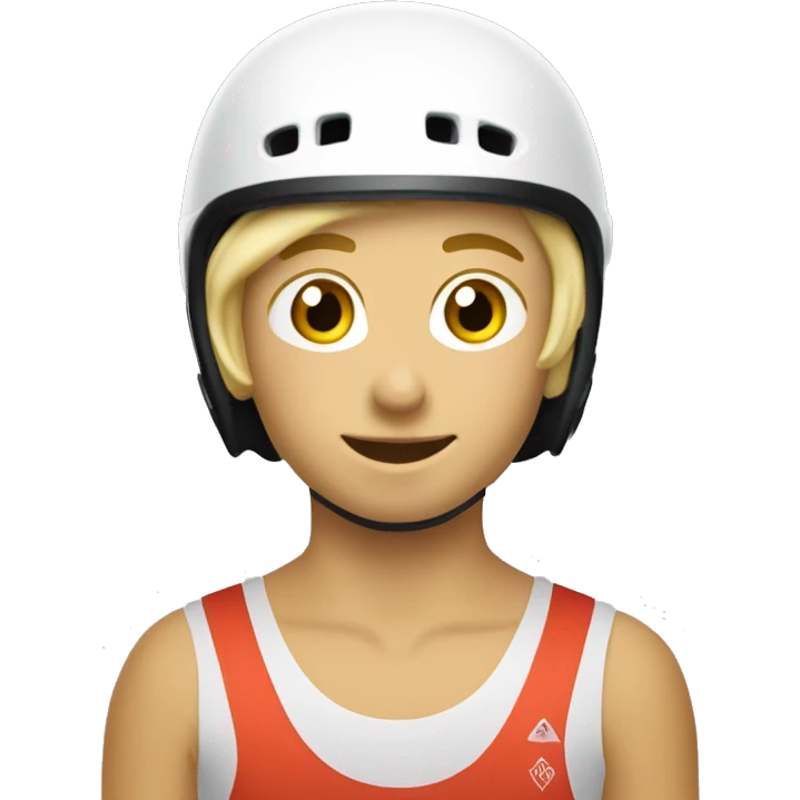 18 year old blond boy alpine slalom ski racing at 60 mph wearing a bib that says Rowmark. emoji