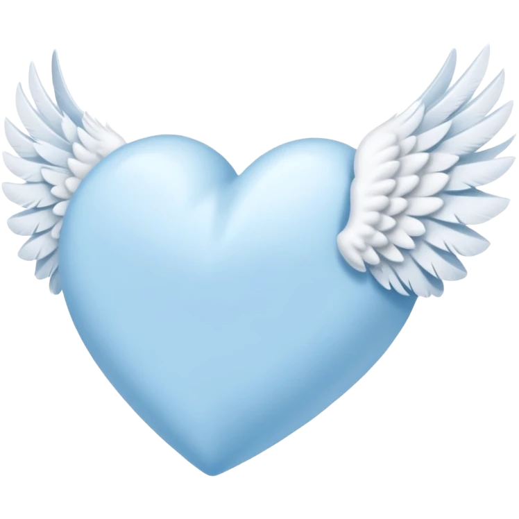 light sky blue heart with one wing emoji