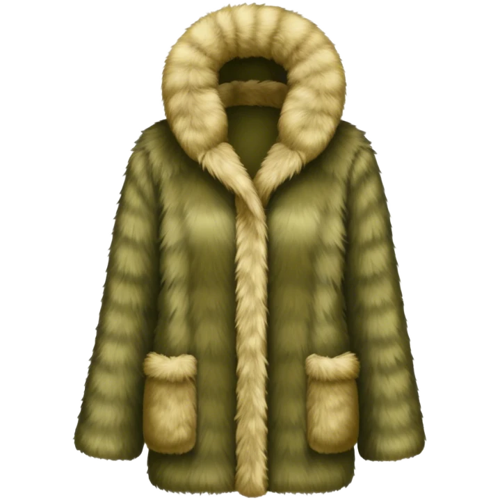 Olive color fur coat emoji