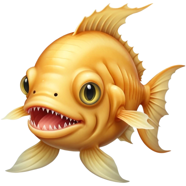 Anglerfish with blonde long wig emoji