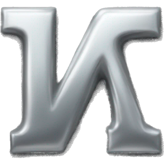 Realistic silver-metallic letter A, isolated.  emoji