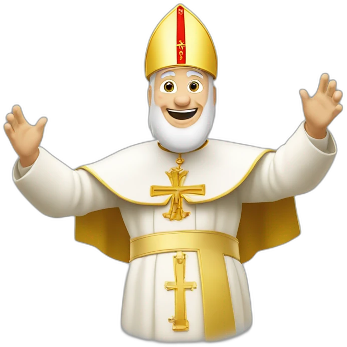 le pape sur un tapi volant emoji