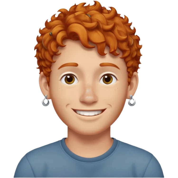 im short curly ginger haired guy and also have 2 earring on my left ear and 1 nose piercing emoji