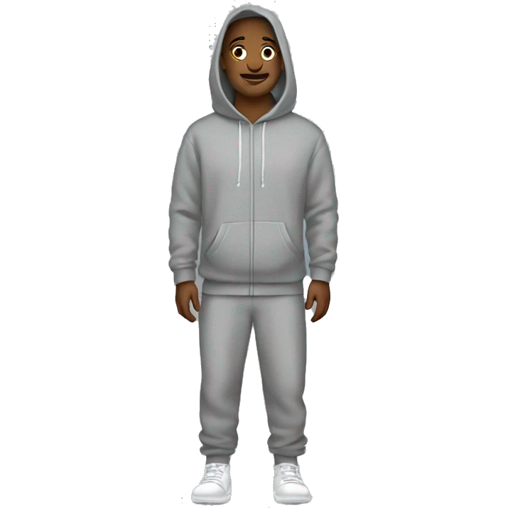 Grey hoodie and sweatpants  emoji