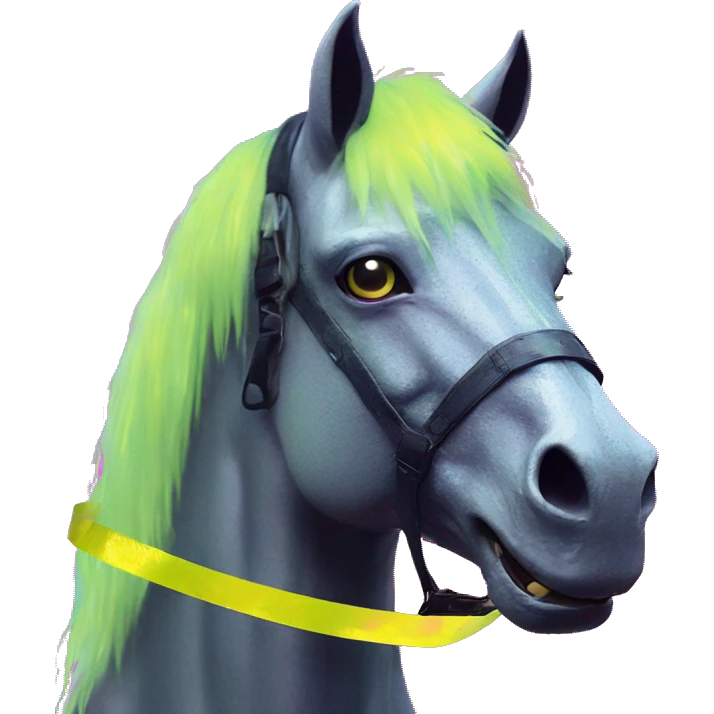 .Zombie_ Vaporwave black holographic oilslick zombie unicorn yellow caution tape emoji