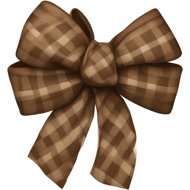 Brown plaid bow emoji