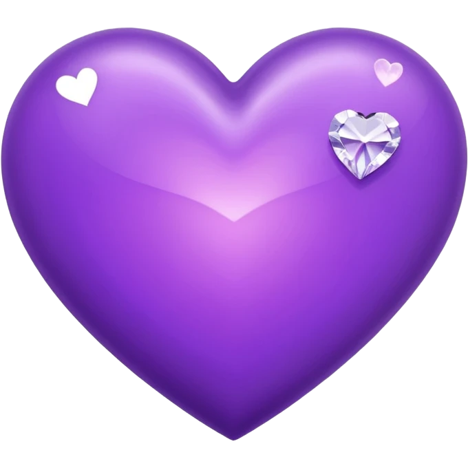 shiny 3d purple heart with diamonds emoji
