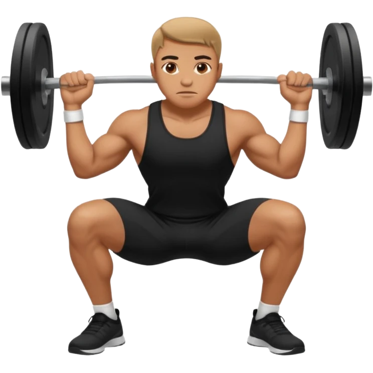 man doing a squat without weights emoji