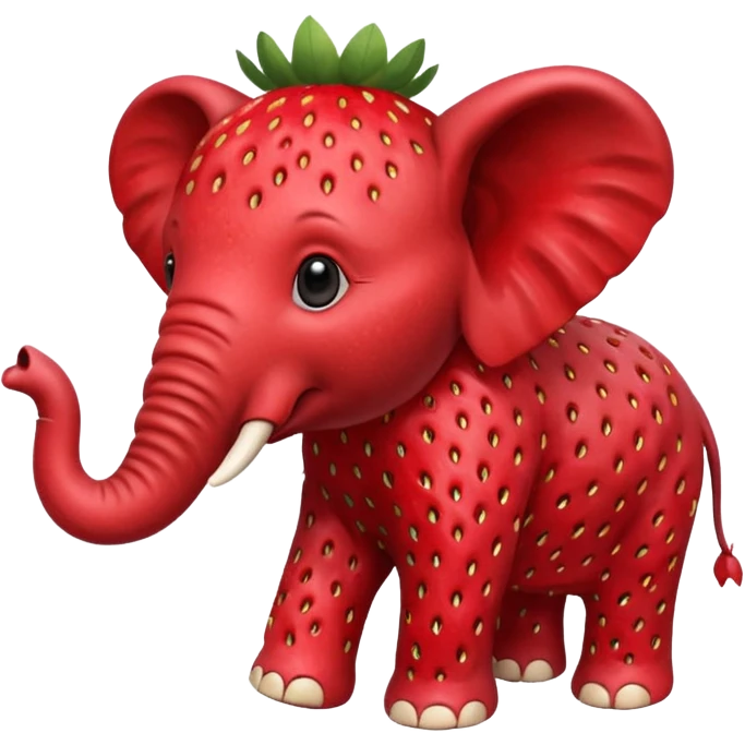 Elephant mixed into strawberry emoji