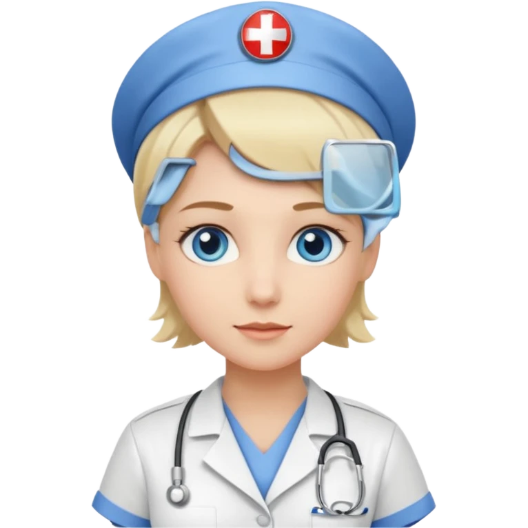 Nurse blue eyes short blond emoji