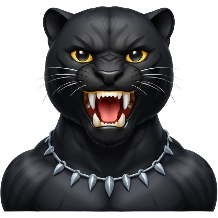 a black panther roaring emoji