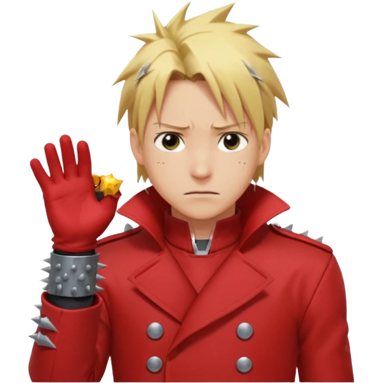 Create a Full Metal Alchemist Brotherhood Edward emoji for a teams chat but make it more original to the anime style emoji