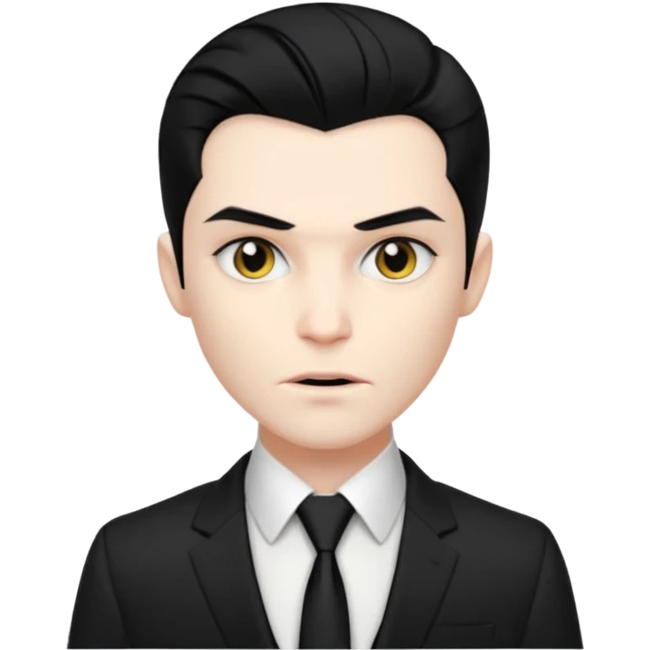 {
      "type": "human",
      "look": "modern vampire, slick hairstyle, dark suit, loosened tie",
      "description": "a modern vampire with a slick hairstyle in a dark suit and loosened tie"
    } emoji