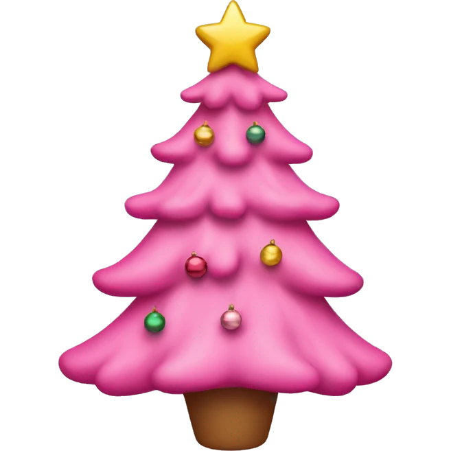 Pink Christmas tree with bows instead of ornaments emoji