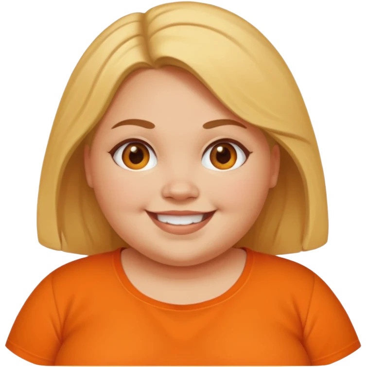fat girl with orange shirt emoji