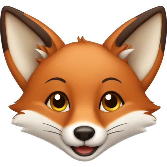 Happy brown fox emoji