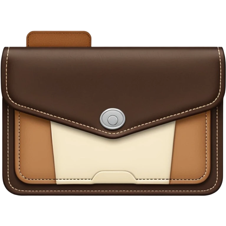 Cream and Dark Brown Money Wallet emoji