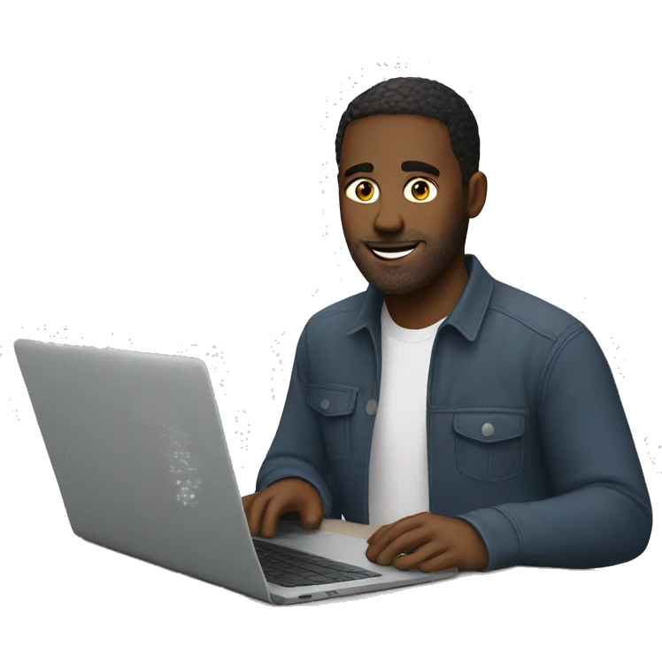 white man Video editor working on laptop emoji