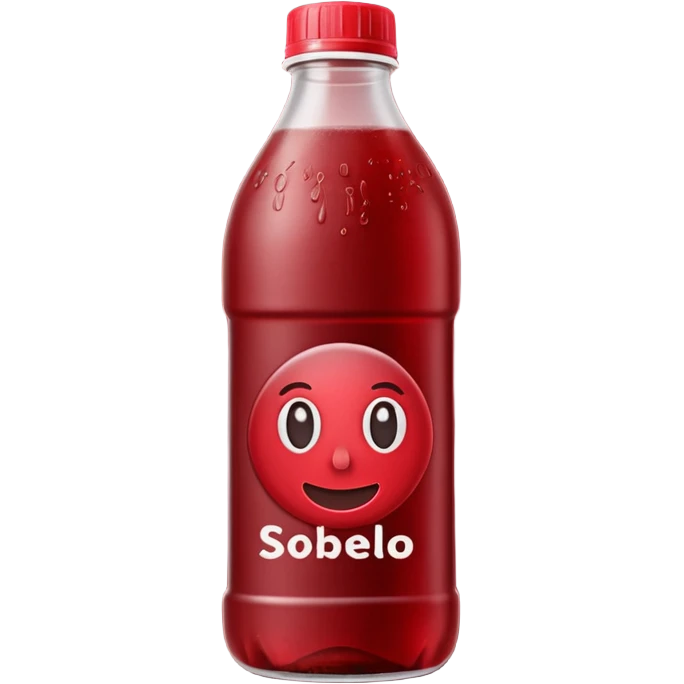 sobolo emoji (ghanain drink)  in a plastic bottle and make the juice dark red no face write sobolo on it emoji