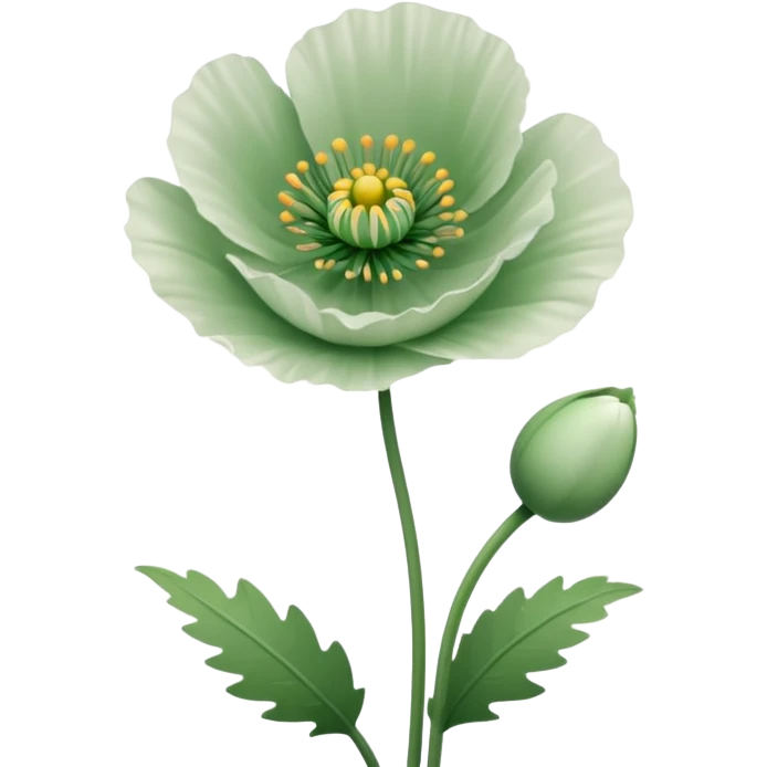 Poppy Plant with  white outline emoji