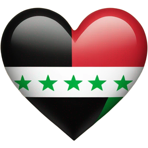 Iraq flag in hear  emoji