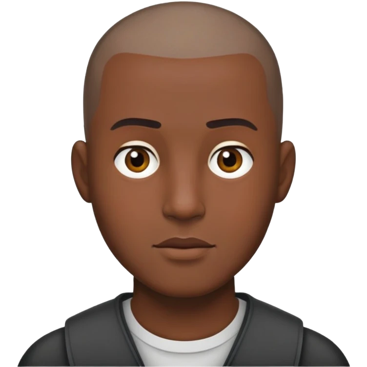 Đàn ông, đầu đinh, mặt dài, da đen emoji