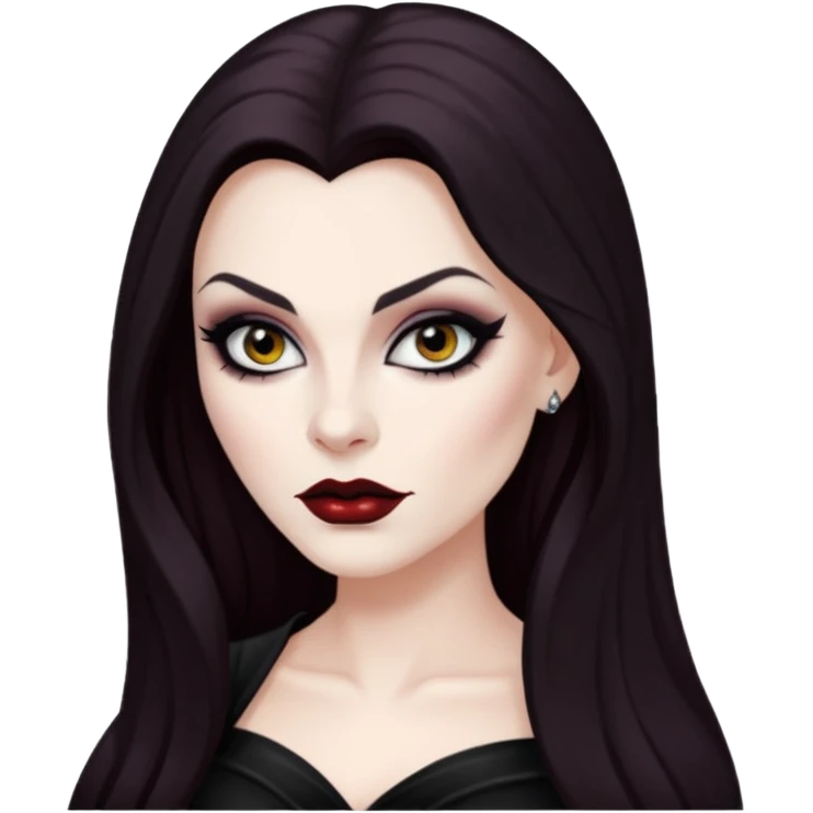 Vampira with long dark brown hair emoji