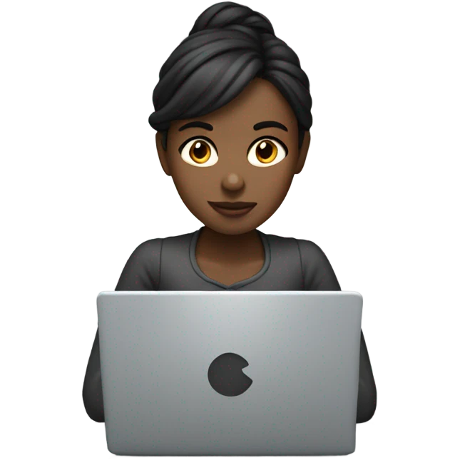 Girl darkness eyes with a laptop emoji