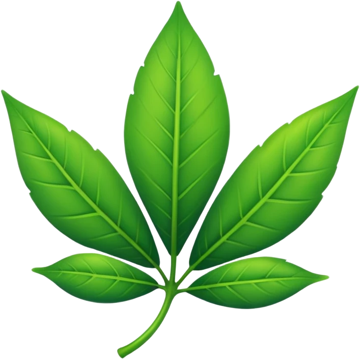 green leaf emoji representing sustainability, modern style emoji