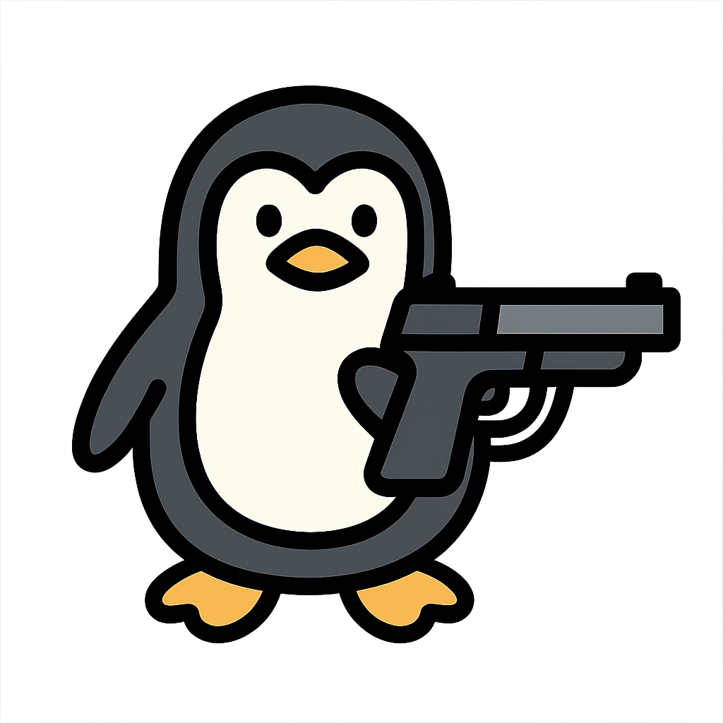 penguin holding a gun emoji
