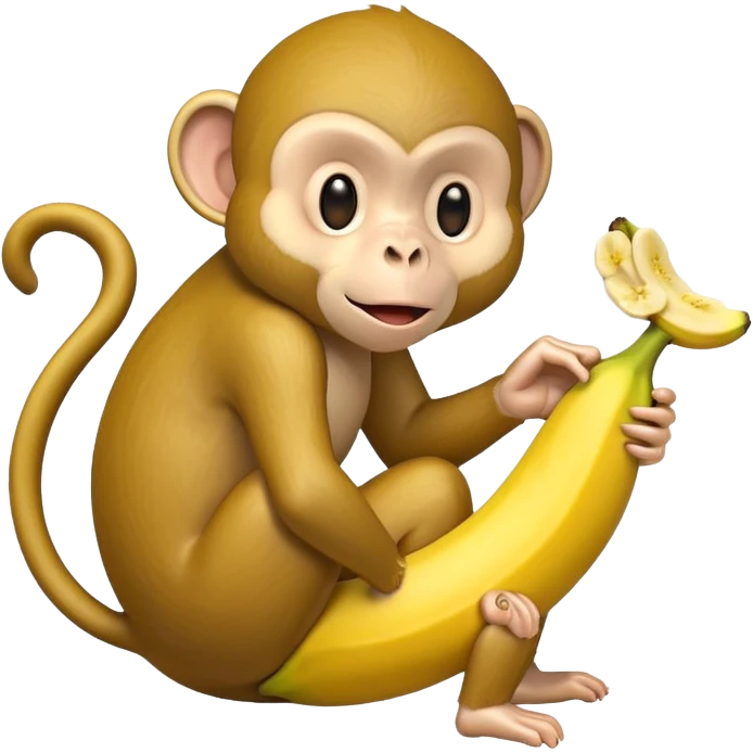 Monkey eating banana emoji