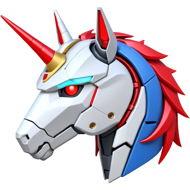 Gundam RX-0 Unicorn robot head, side view emoji